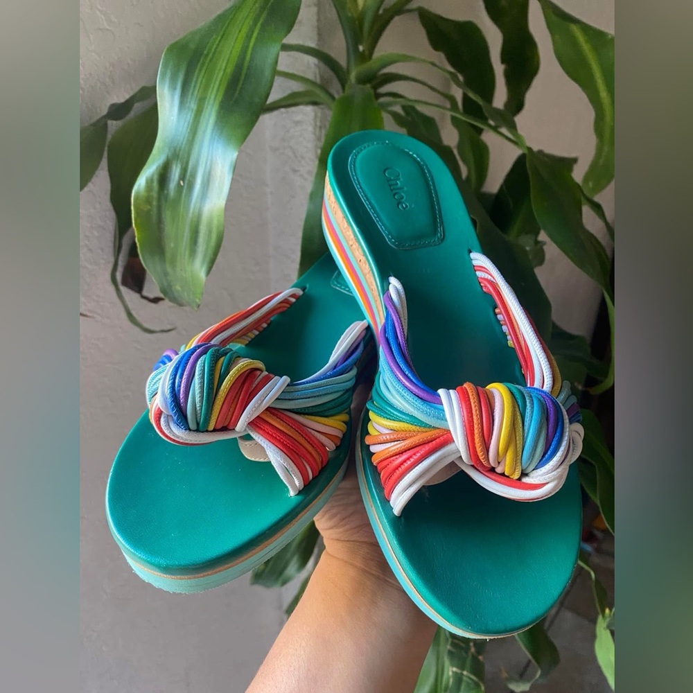 Chic Multicolor Knotted Slide Sandals